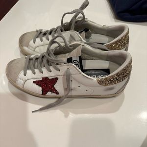 Golden Goose Red Glitter Star/ Gold Heel size 38